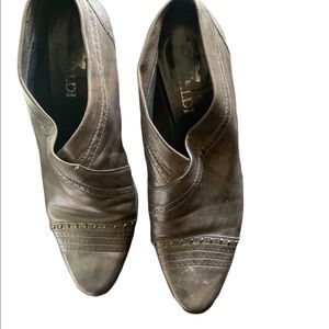 Genuine leather shoe boot slate color